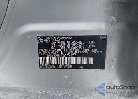 2009 Toyota Rav4 Limited z USA, uszkodzony, nr VIN JTMBF31VX9D017154